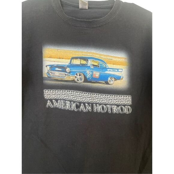 Gildan Mens Black American Hotrod Crew Neck Short Sleeve T-Shirt Size XL - Picture 2 of 15